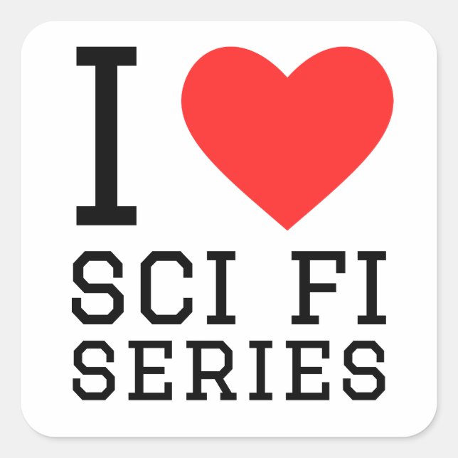 I love sci fi series square sticker (Front)