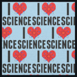 I Love Science Blue Fabric<br><div class="desc">I Love Science geek fabric with a cool atom model wrapped around a red heart. Awesome blue fabric gift for a scientist.</div>