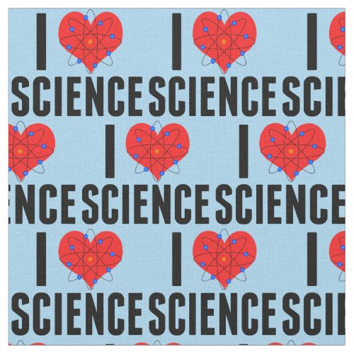 I Love Science Blue Fabric