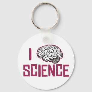 I Love Science (brain) Keychain