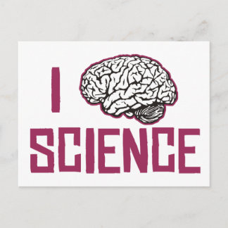 I Love Science (brain) Postcard