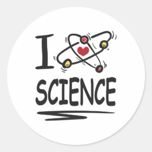 I love Science Classic Round Sticker