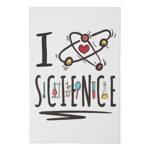 I love Science Faux Canvas Print