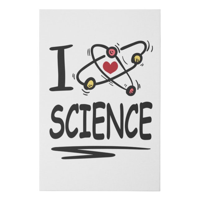 I love Science Faux Canvas Print (Front)
