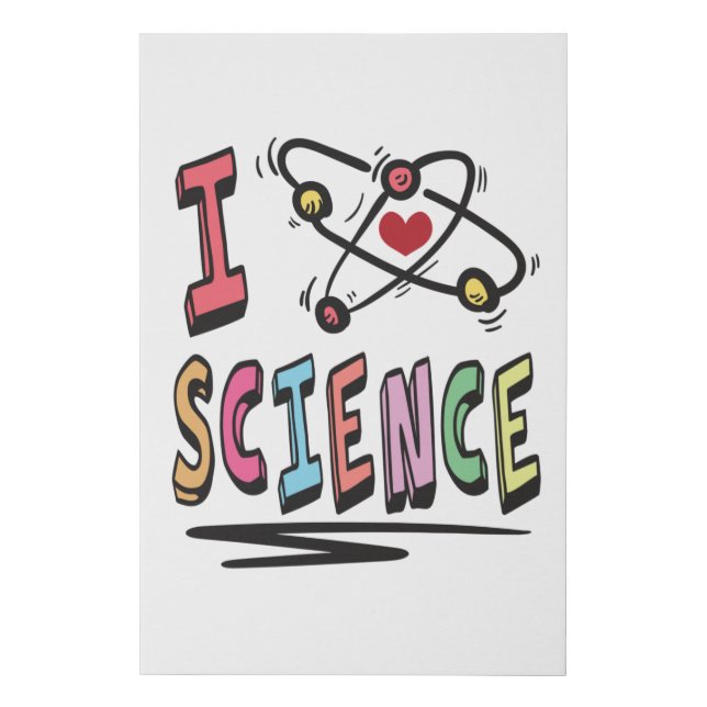 I love Science Faux Canvas Print (Front)