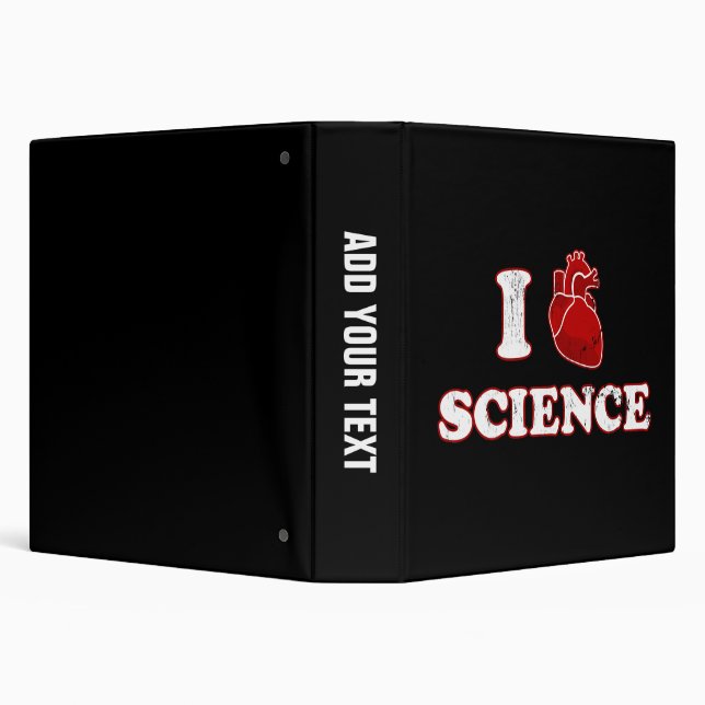 i love science / i heart science / anatomy 3 ring binder (Background)