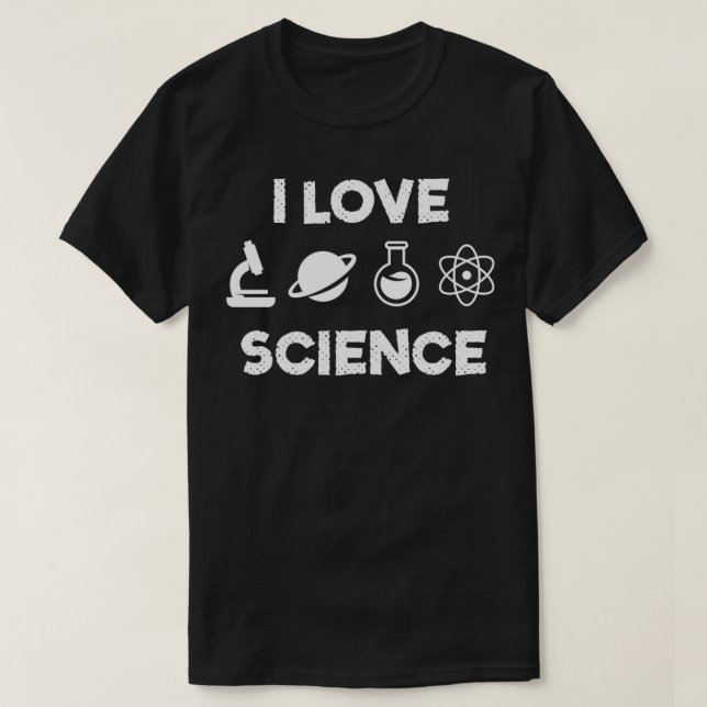 I Love Science Minimal Design  T-Shirt (Design Front)