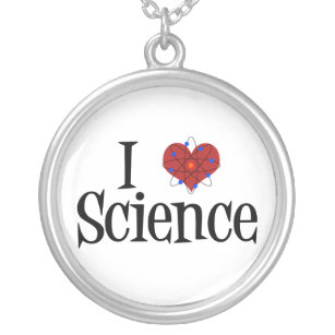 I Love Science Silver Plated Necklace