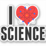 I Love Science Sticker<br><div class="desc">An awesome science sticker set for a scientist or science teacher that loves teaching about science and doing experiments. I Love Science design with a cool atom model wrapped around a heart.</div>