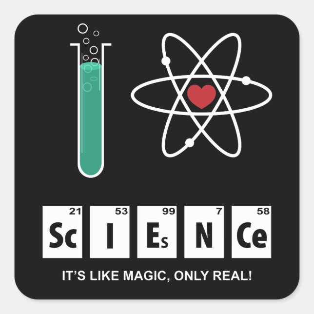 I Love Science - Sticker (Front)