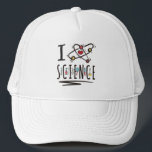 I love Science Trucker Hat<br><div class="desc">Awesome Science Design featuring an atom symbol and the quote "I love science". A perfect match for every scientist, science student, science teacher and science lover. Great Gift idea.</div>