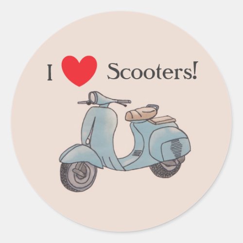 I Love Scooters Stickers
