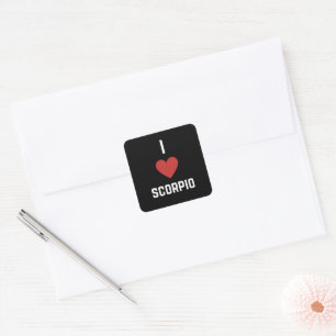 I Love Scorpio Zodiac Square Sticker