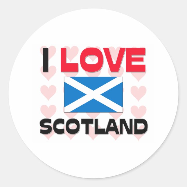 I Love Scotland Classic Round Sticker (Front)