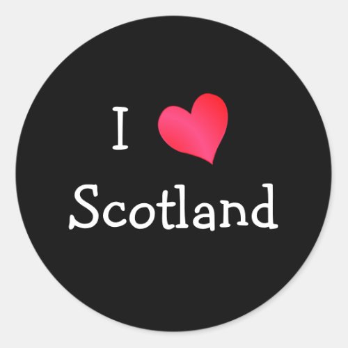 I Love Scotland Classic Round Sticker