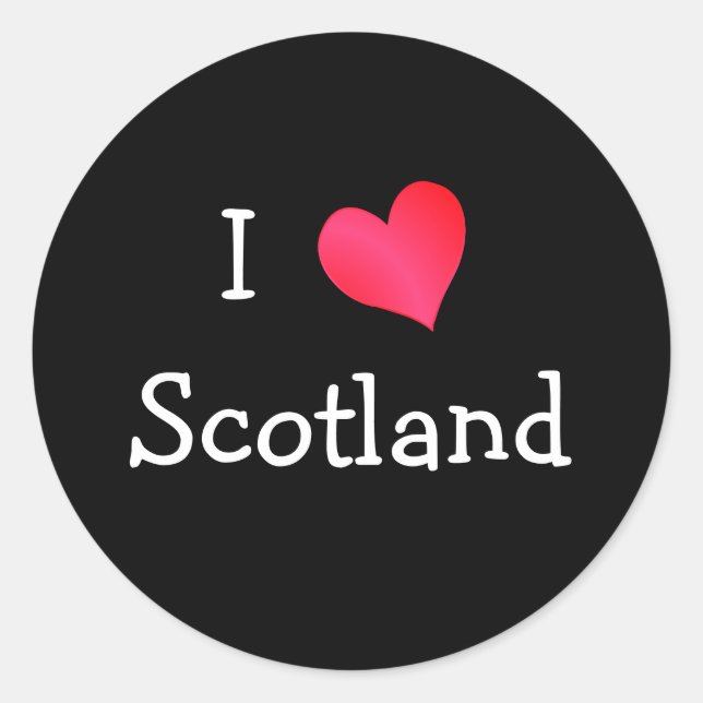 I Love Scotland Classic Round Sticker (Front)