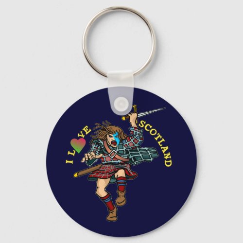 I Love Scotland Keychain