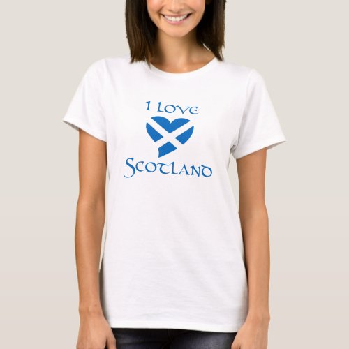 I Love Scotland Tshirt for Women