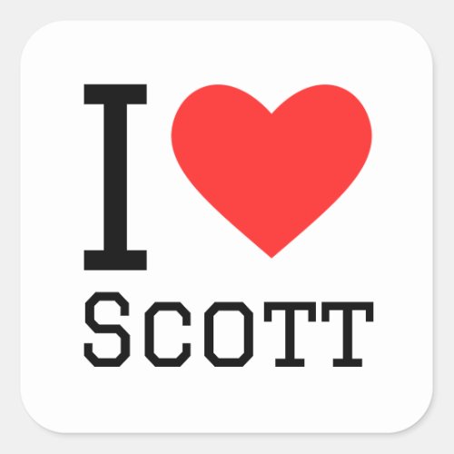 I love scott square sticker