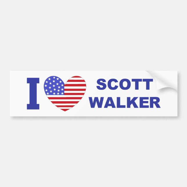 I Love Scott Walker Bumper Sticker (Front)