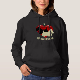 I Love Scottish Terriers, Black & wheaten Hoodie