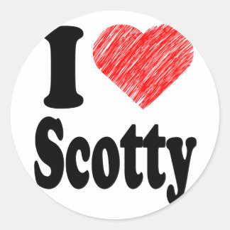 I Love Scotty Heart Art Round Sticker
