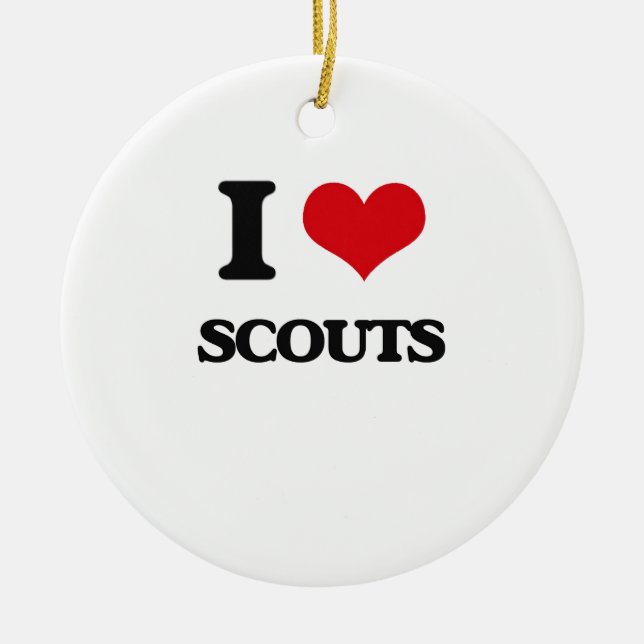 I love Scouts Ceramic Ornament (Front)