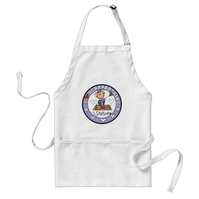 I Love Scrapbooking Adult Apron (Front)