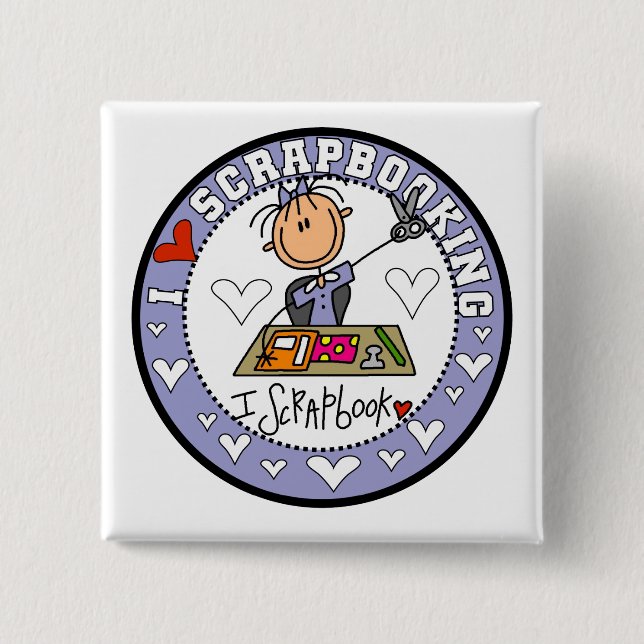 I Love Scrapbooking Button (Front)