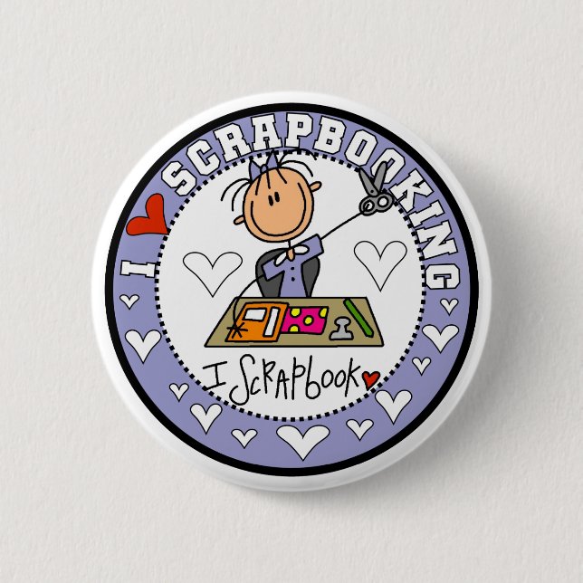 I Love Scrapbooking Button (Front)
