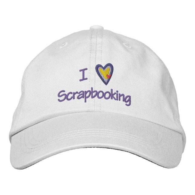 I Love Scrapbooking Embroidered Baseball Hat (Front)