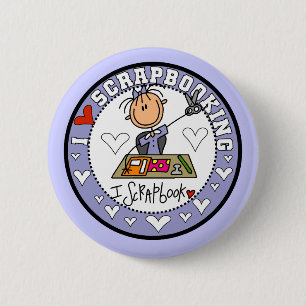 I Love Scrapbooking Tshirts and Gifts Pinback Button