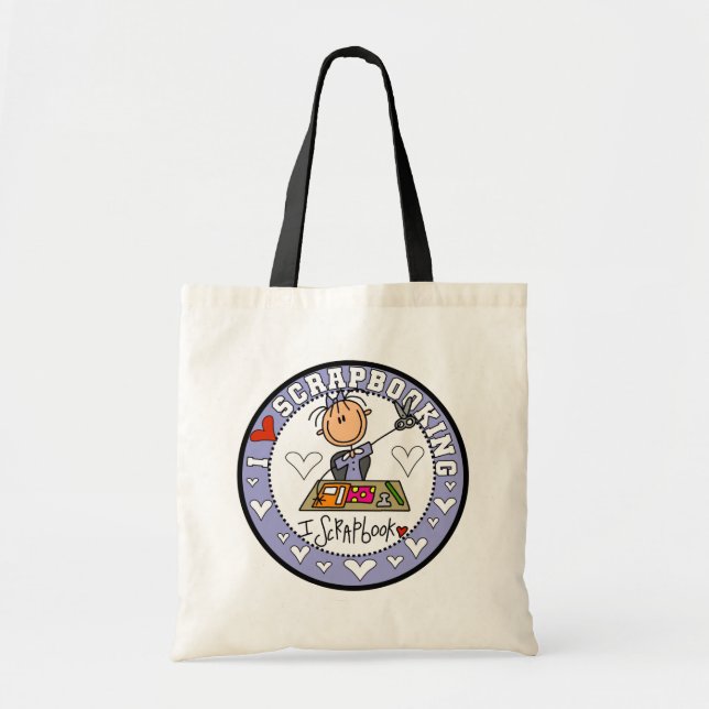 I Love Scrapbooking Tshirts and Gifts Tote Bag (Front)
