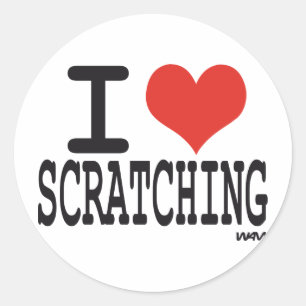 I love scratching classic round sticker