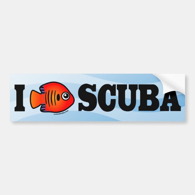 I Love Scuba Bumper Sticker (Front)