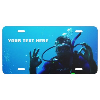 I Love Scuba Diving Customizable License Plate by TheArtOfPamela at Zazzle