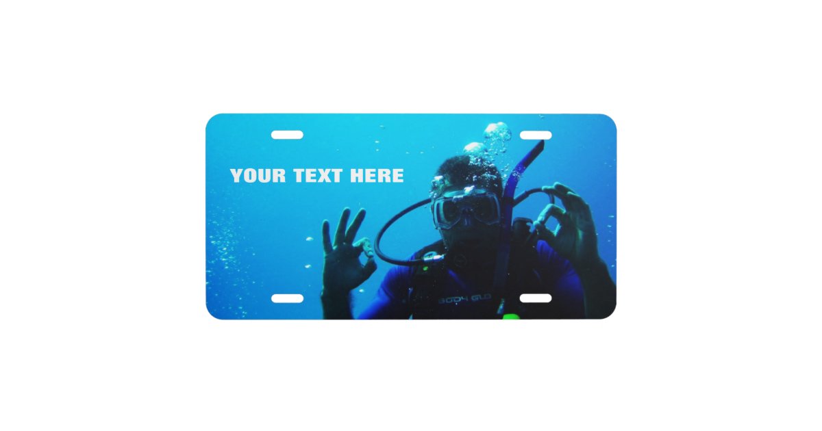 I Love Scuba Diving Customizable License Plate Zazzle