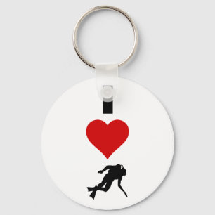 I Love Scuba Diving (Vertical) Keychain