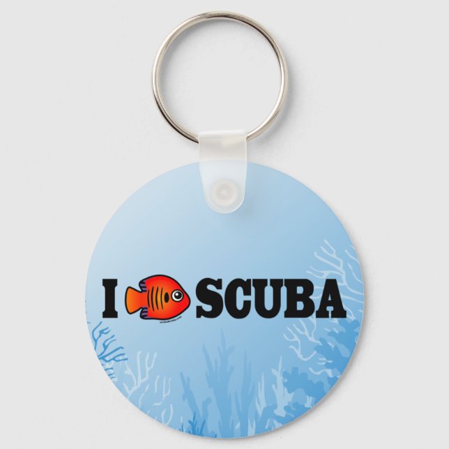 I Love Scuba Keychain (Front)