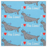 I Love Sea Lions! Fabric