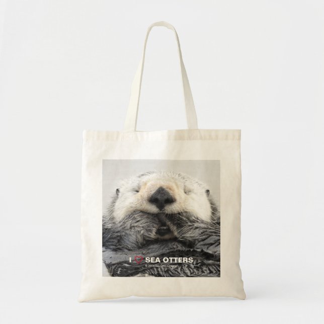 I LOVE SEA OTTERS TOTE BAG (Front)
