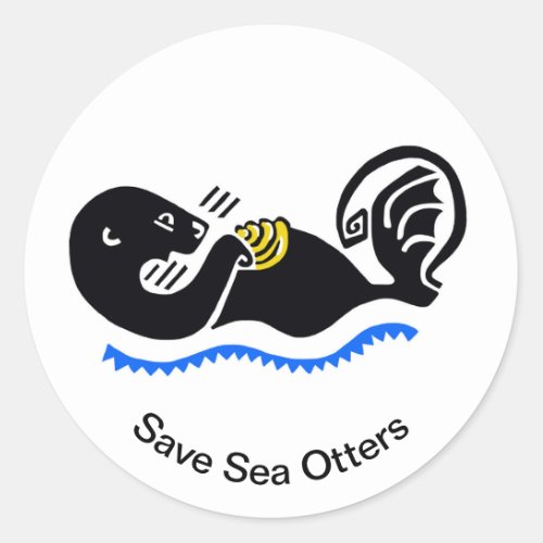  I love Sea OTTERS _ Wildlife warrior _ Nature _ Classic Round Sticker