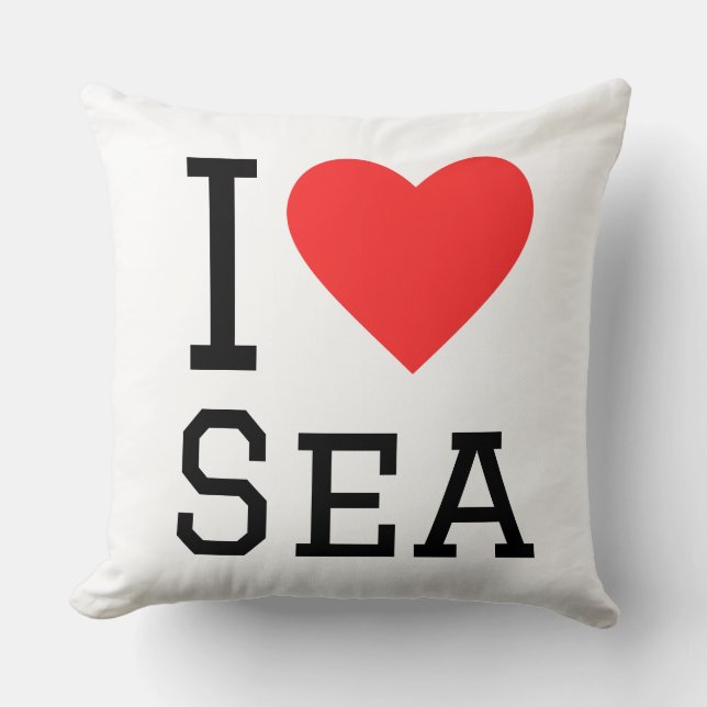 I love sea throw pillow (Front)