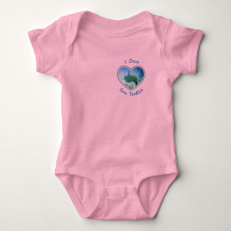 I Love Sea Turtles 2-Sided Baby Bodysuit