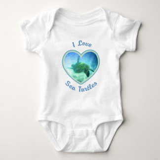 I Love Sea Turtles Baby Bodysuit