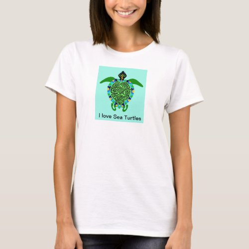 I love Sea TURTLES _ Endangered species_ Oceanic T_Shirt