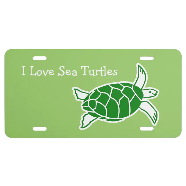 I Love Sea Turtles License Plates Zazzle