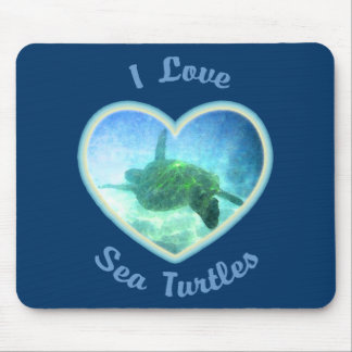 I Love Sea Turtles Mousepad