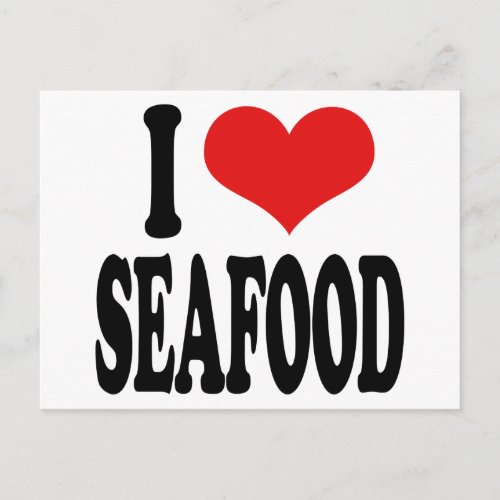 I Love Seafood Postcard