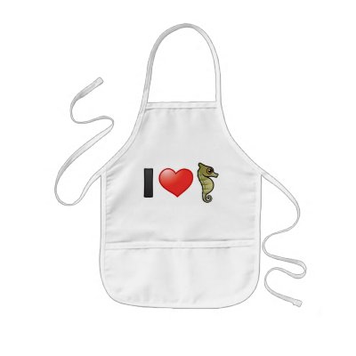 I Love Seahorses Kids' Apron